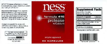 NESS Nutritional Enzyme Support System Formula 416 Protease W/Calcium - enzyme supplement