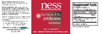 NESS Nutritional Enzyme Support System Formula 416 Protease w/ Calcium - enzyme supplement