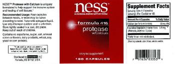 NESS Nutritional Enzyme Support System Formula 416 Protease W/Calcium - enzyme supplement