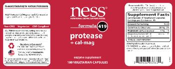 NESS Nutritional Enzyme Support System Formula 419 Protease + Cal-Mag - enzyme supplement
