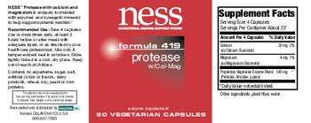 NESS Nutritional Enzyme Support System Formula 419 Protease W/Cal-Mag - enzyme supplement