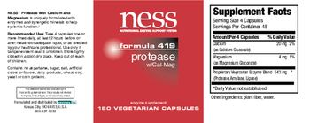 NESS Nutritional Enzyme Support System Formula 419 Protease W/Cal-Mag - enzyme supplement