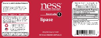 NESS Nutritional Enzyme Support System Formula 5 Lipase - enzyme supplement
