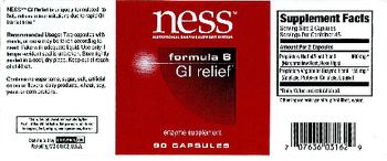 NESS Nutritional Enzyme Support System Formula 6 GI Relief - enzyme supplement
