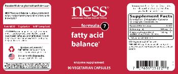 NESS Nutritional Enzyme Support System Formula 7 Fatty Acid Balance - enzyme supplement