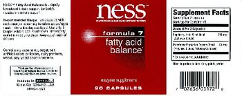 NESS Nutritional Enzyme Support System Formula 7 Fatty Acid Balance - enzyme supplement