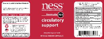 NESS Nutritional Enzyme Support System Formula 701 Circulatory Support - enzyme supplement