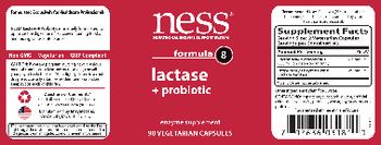 NESS Nutritional Enzyme Support System Formula 8 Lactase + Probiotic - enzyme supplement