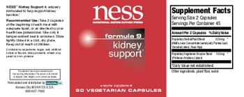 NESS Nutritional Enzyme Support System Formula 9 Kidney Support - enzyme supplement