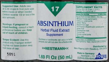 Nestmann Absinthium - herbal fluid extract supplement