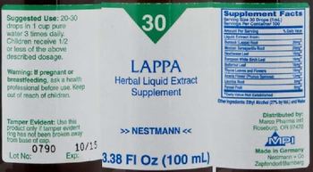 Nestmann Lappa - herbal liquid extract supplement