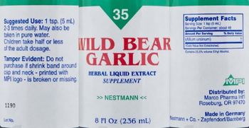 Nestmann Wild Bear Garlic - herbal liquid extract supplement