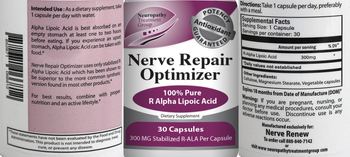 Neuropathy Treatment Group Nerve Repair Optimizer - supplement