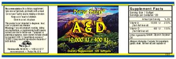 New Sun A & D 10,000 IU / 400 IU - supplement