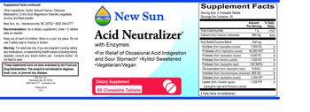New Sun Acid Neutralizer With Enzymes - supplement