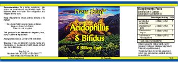 New Sun Acidophilus & Bifidus - supplement