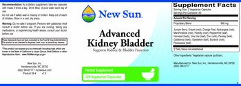 New Sun Advanced Kidney Bladder - herbal supplement