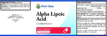New Sun Alpha Lipoic Acid - supplement
