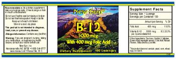 New Sun B-12 5000 mcg With 400 mcg Folic Acid - supplement