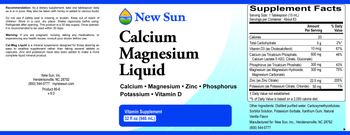New Sun Calcium Magnesium Liquid - 