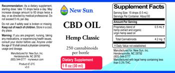 New Sun CBD Oil - supplement