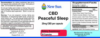 New Sun CBD Peaceful Sleep - supplement