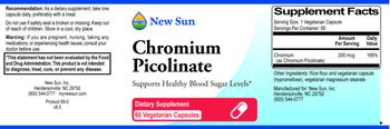 New Sun Chromium Picolinate - supplement