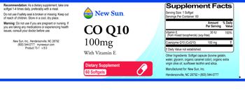 New Sun Co Q10 100 mg with Vitamin E - supplement
