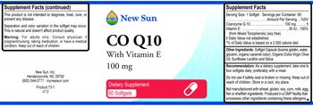 New Sun Co Q10 100 mg With Vitamin E - supplement