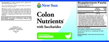 New Sun Colon Nutrients - herbal suppement
