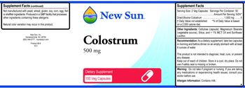 New Sun Colostrum 500 mg - supplement