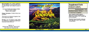 New Sun Colostrum 500 mg - supplement
