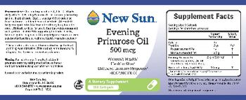 New Sun Evening Primrose Oil 500 mcg - supplement