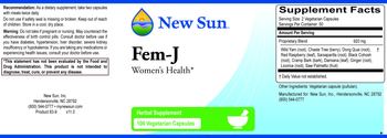 New Sun Fem-J - herbal supplement