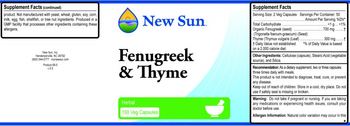 New Sun Fenugreek & Thyme - 