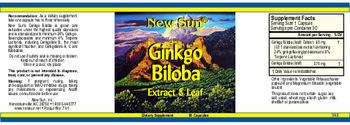 New Sun Ginkgo Biloba Extract & Leaf - supplement