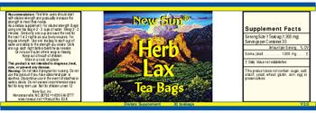 New Sun Herb Lax Tea Bags - supplement