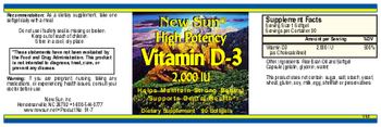 New Sun High Potency Vitamin D-3 2,000 IU - supplement
