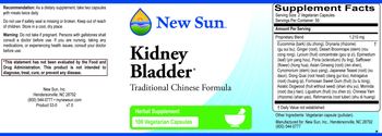 New Sun Kidney Bladder - herbal supplement