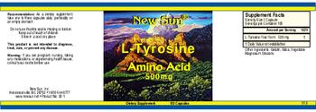 New Sun L-Tyrosine Amino Acid 500 mg - supplement