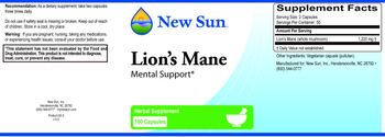 New Sun Lion's Mane - herbal supplement