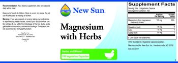 New Sun Magnesium with Herbs - supplement