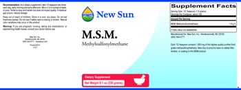 New Sun M.S.M. Methylsulfonylmethane - supplement