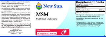 New Sun MSM - supplement