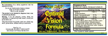 New Sun Optimal Vision Formula - this product doesnt not contain yeast corn wheat egg starch preservatives aftificial coloring or swe