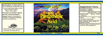 New Sun Pantothenic Acid 500 mg - supplement