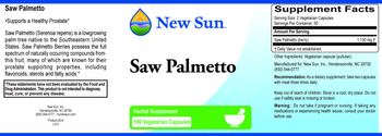 New Sun Saw Palmetto - herbal supplement
