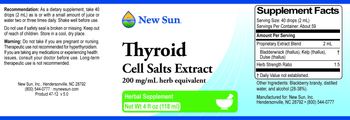 New Sun Thyroid Cell Salts Extract - herbal supplement