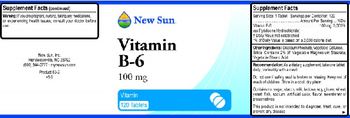 New Sun Vitamin B-6 100 mg - 