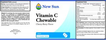 New Sun Vitamin C Chewable Cherry-Berry Flavor - 